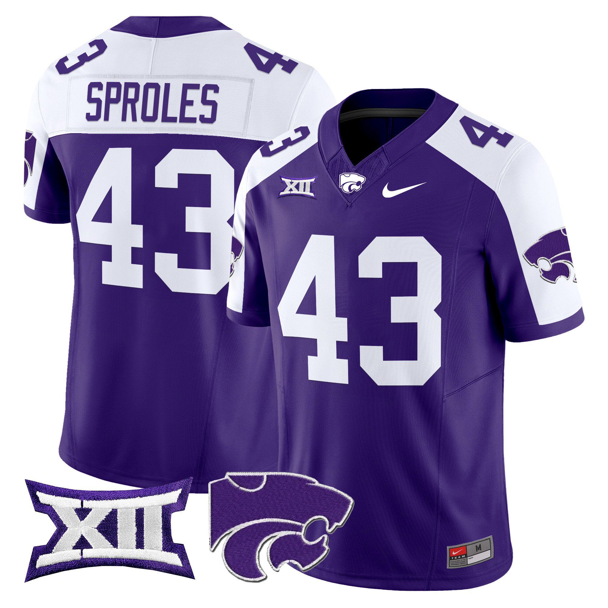 Men Kansas State Wildcats #43 Sproles Purple Nike 2024 Vapor Limited NCAA Jersey->ncaa teams->NCAA Jersey